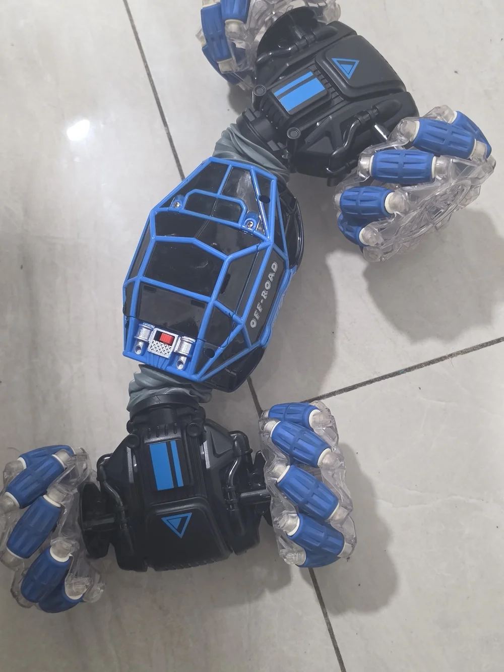 Blue Remote-Controlled Stunt Car for Kids